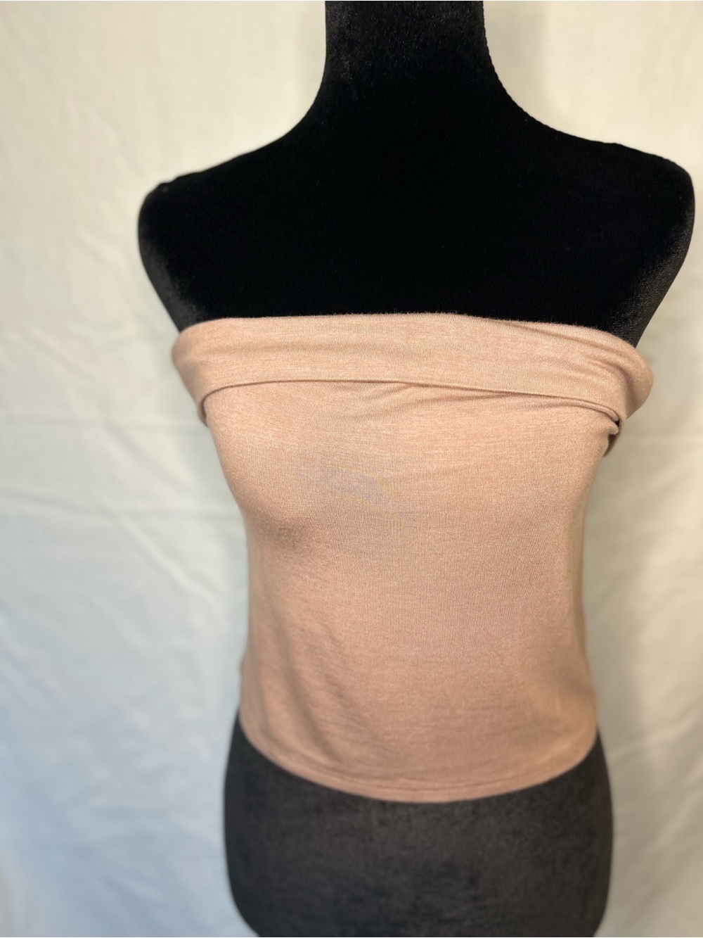 ANTISTAR Fold-Over Strapless Tube Top Tan Brown New with Tag